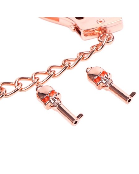 rose gold color cuffs skull keys