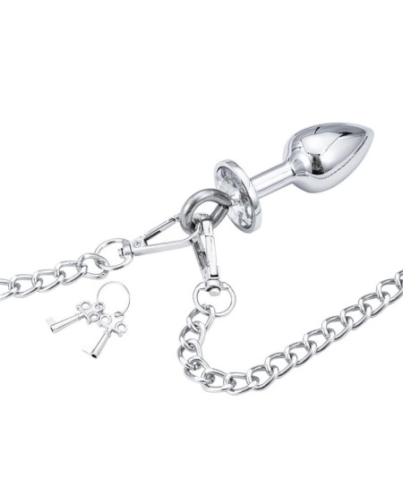 metal hand cuffs with anal plug