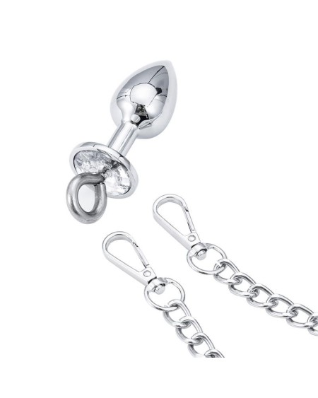 metal hand cuffs with anal plug