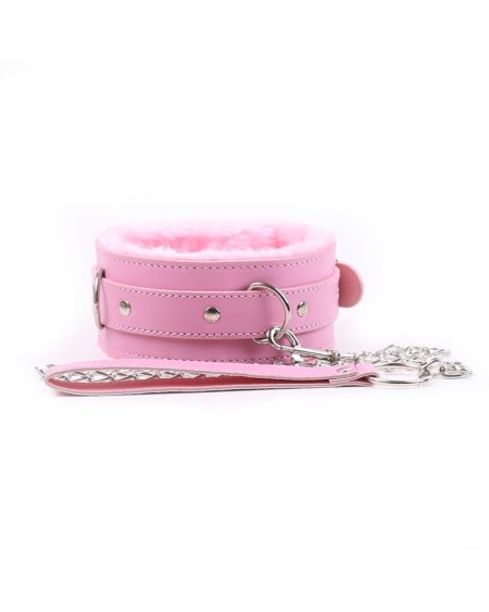 collar with leash pastel rose