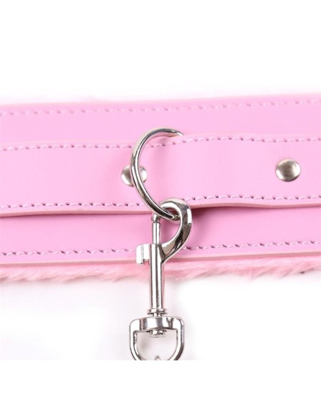 collar with leash pastel rose