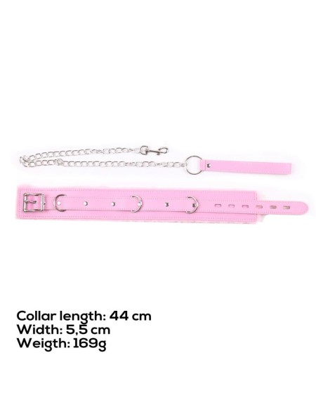 collar with leash pastel rose