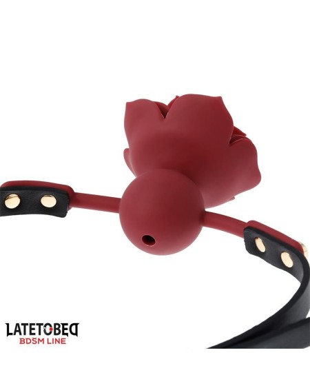 breathable silicone ball gag with rose adjustable 47-56 cm