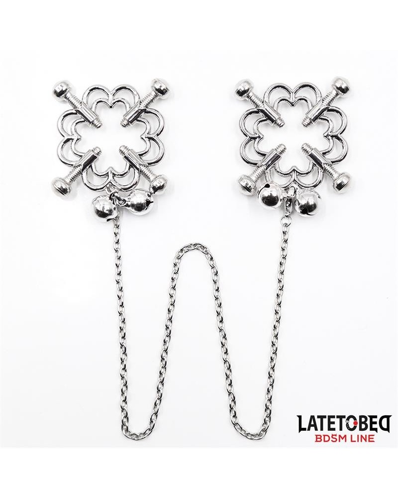 metal flower nipple clamps with chain