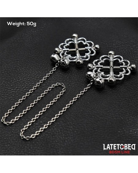 metal flower nipple clamps with chain