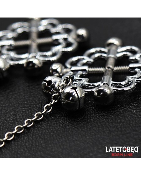 metal flower nipple clamps with chain