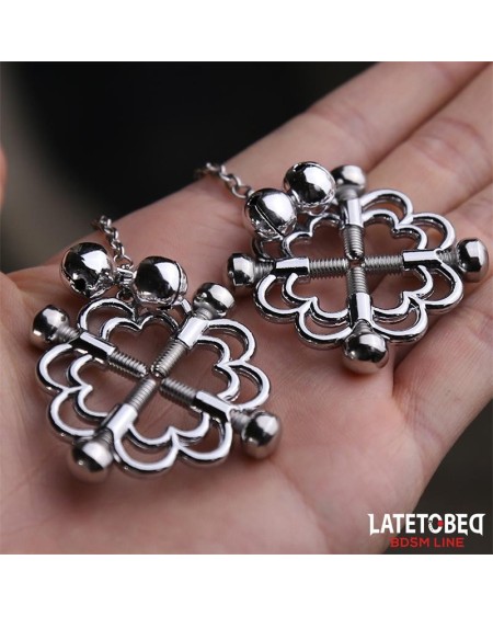 metal flower nipple clamps with chain