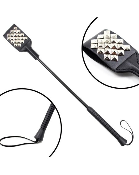 square riding crop with silver studs 53 cm