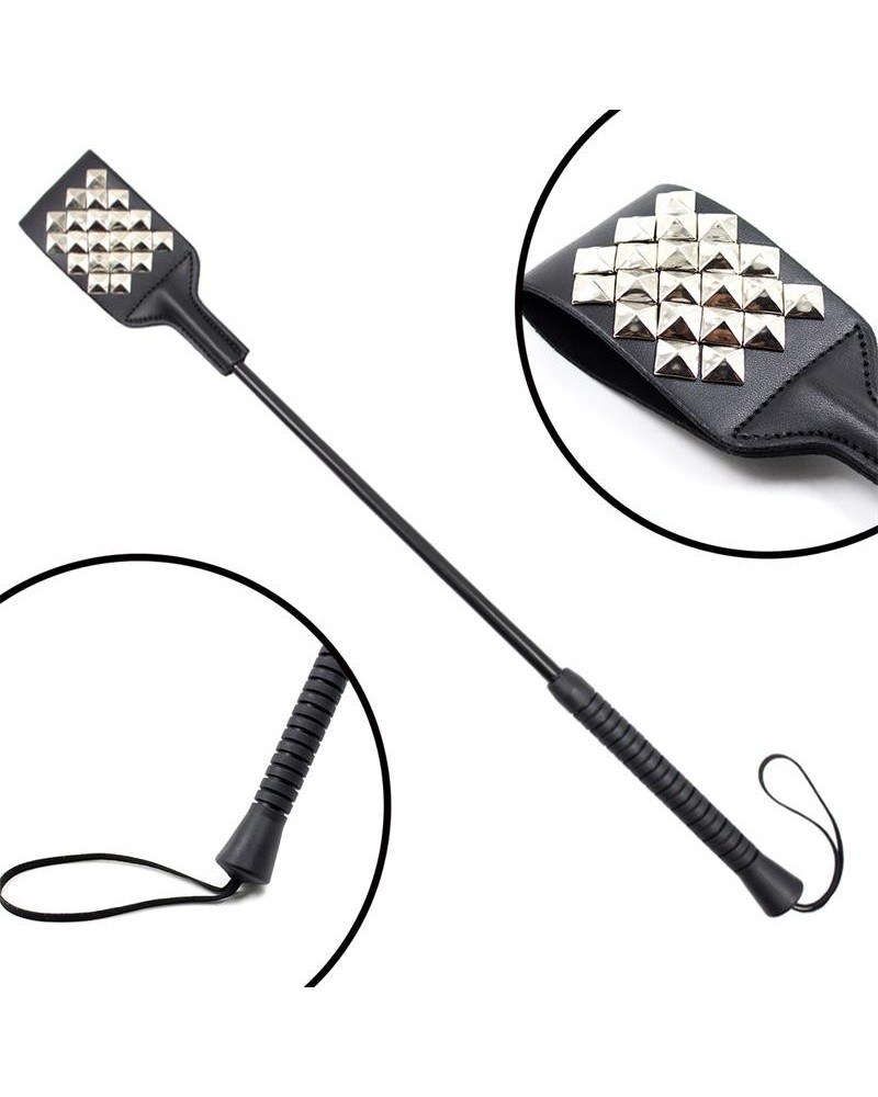 square riding crop with silver studs 53 cm