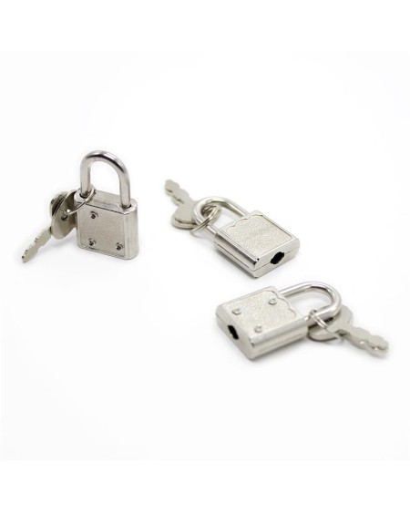 silver padlock with keys