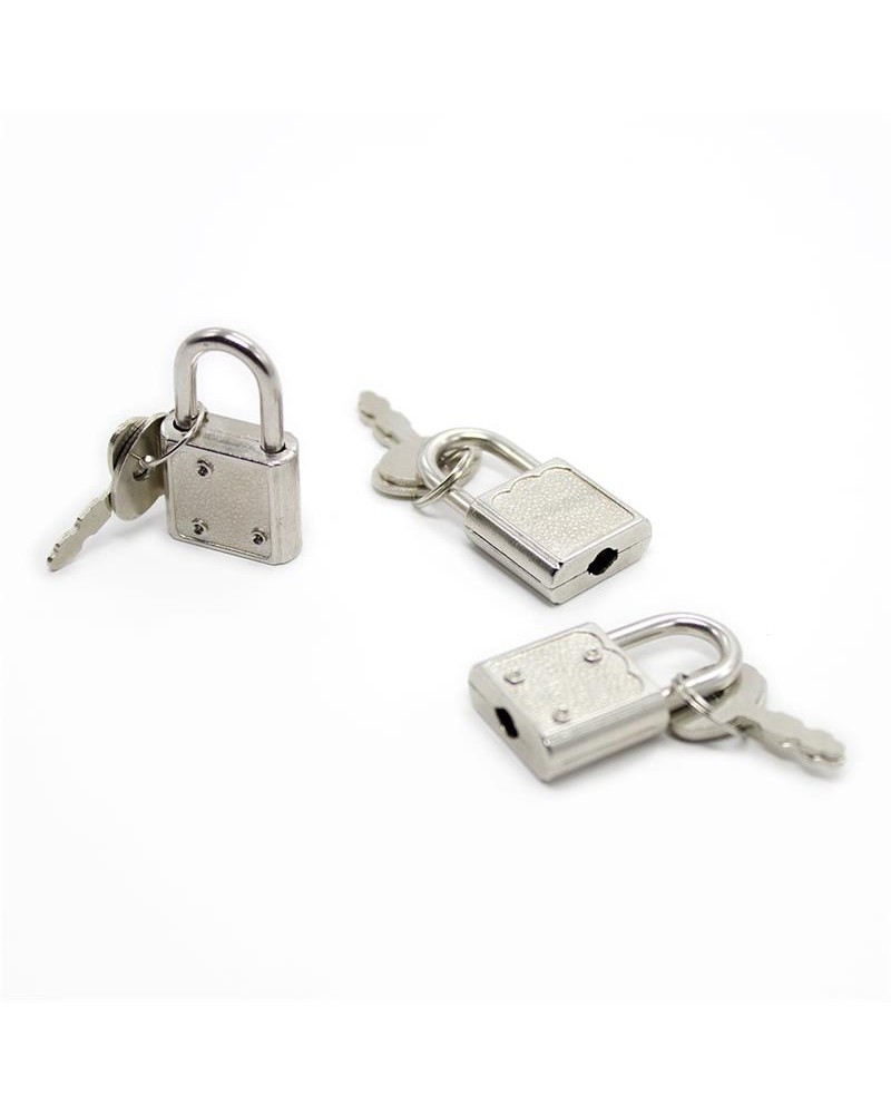 silver padlock with keys