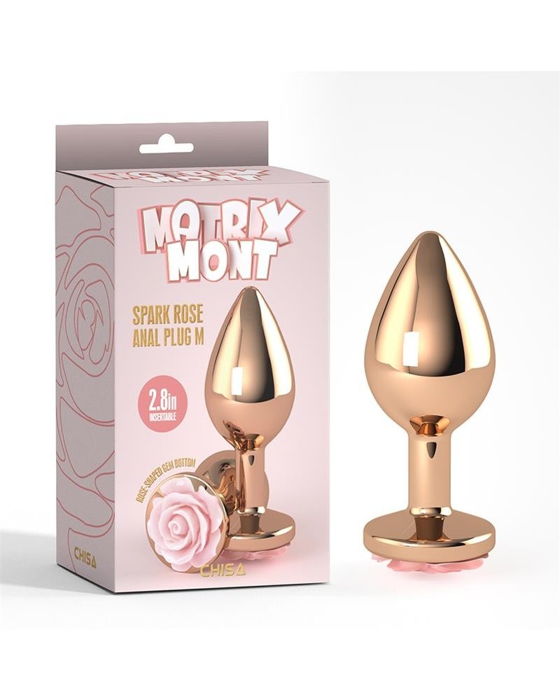 anal plug with rose jewel color rose size m