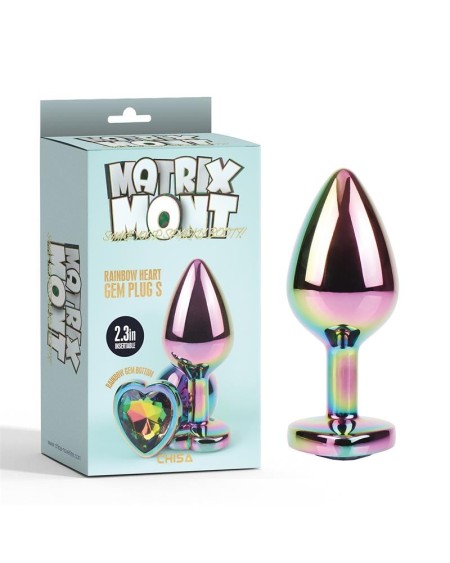 rainbow heart gem plug size s