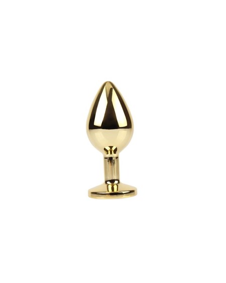 rosy gem golden anal plug with jewel size m