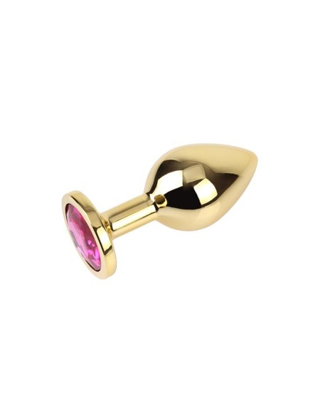 rosy gem golden anal plug with jewel size m