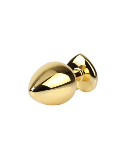 rosy heart golden anal plug with jewel size m