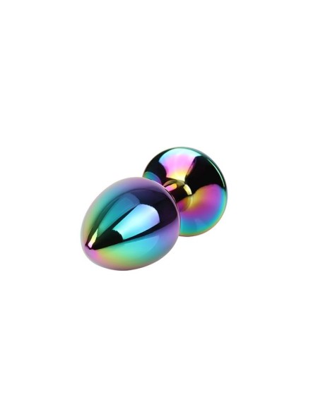 rainbow gem multicolored anal plug with jewel size s