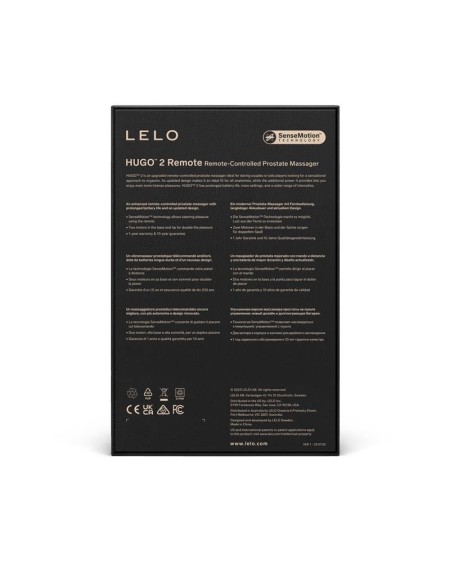 hugo 2 remote control prostate massager noir