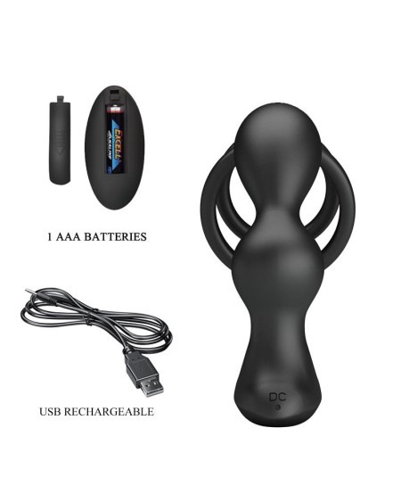 marshall anal plug with vibration and cock and ball ring