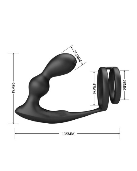 marshall anal plug with vibration and cock and ball ring