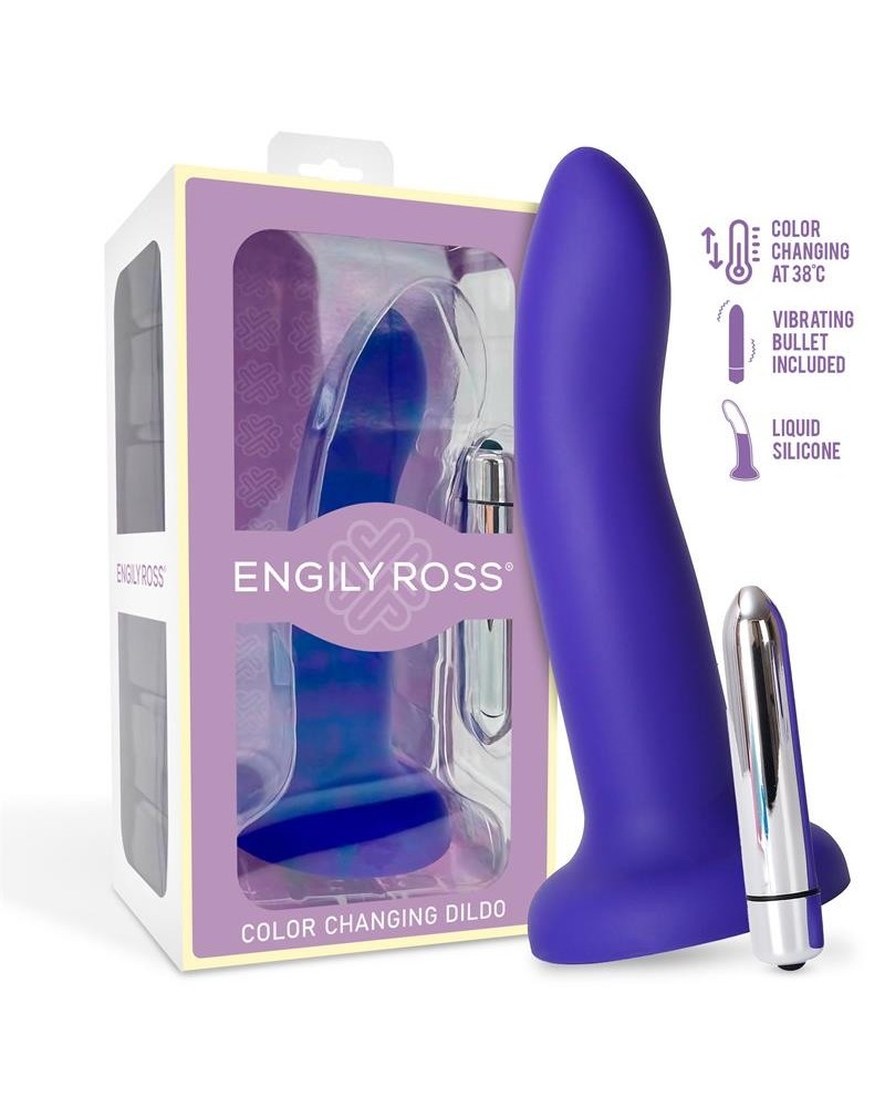 vibrant color-changing dildo blue to violet size m 17 cm