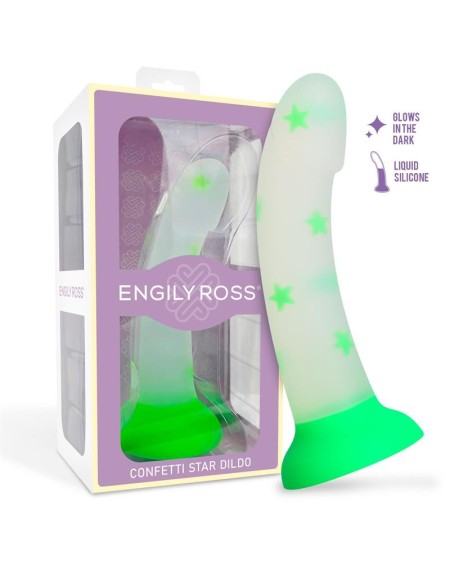 glow-in-the-dark dildo confetti star 17 cm