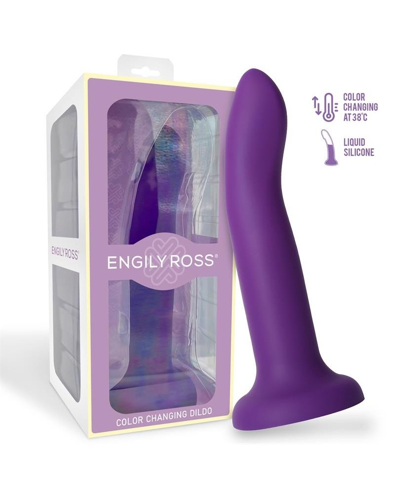 color-changing dildo violet to rose size l 21 cm