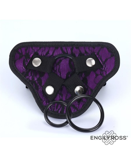 miley universal adjustable harness with 3 silicone rings violet