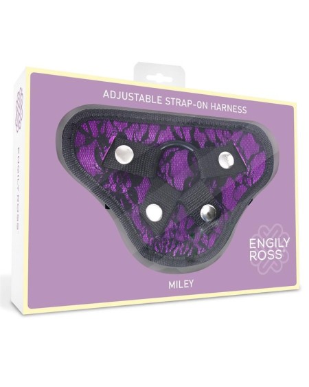 miley universal adjustable harness with 3 silicone rings violet