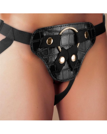 roxane universal adjustable harness with 3 silicone rings noir