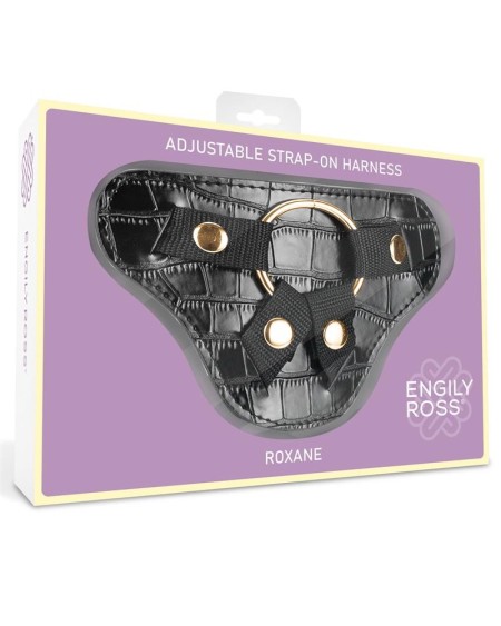 roxane universal adjustable harness with 3 silicone rings noir