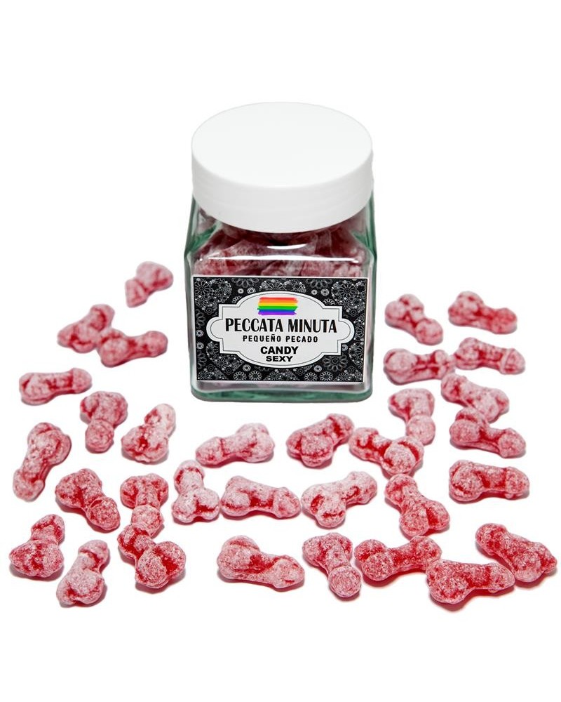 40 penis-shaped candies jar, strawberrycherry flavor lgbt