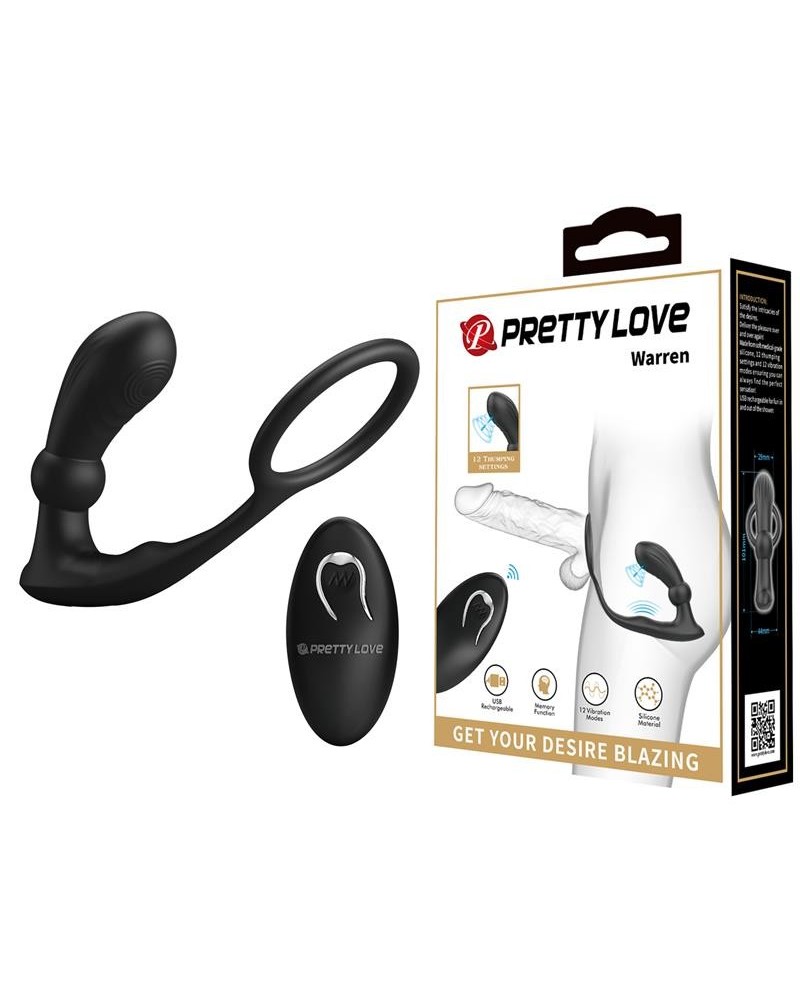 warren remote-controlled vibrant and pulsating anal plug and penis...