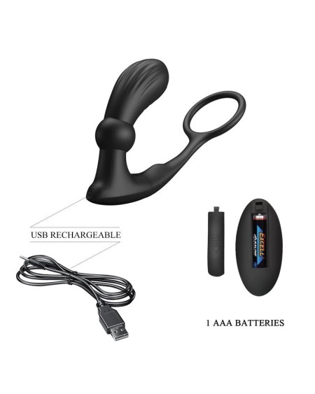 warren remote-controlled vibrant and pulsating anal plug and penis...