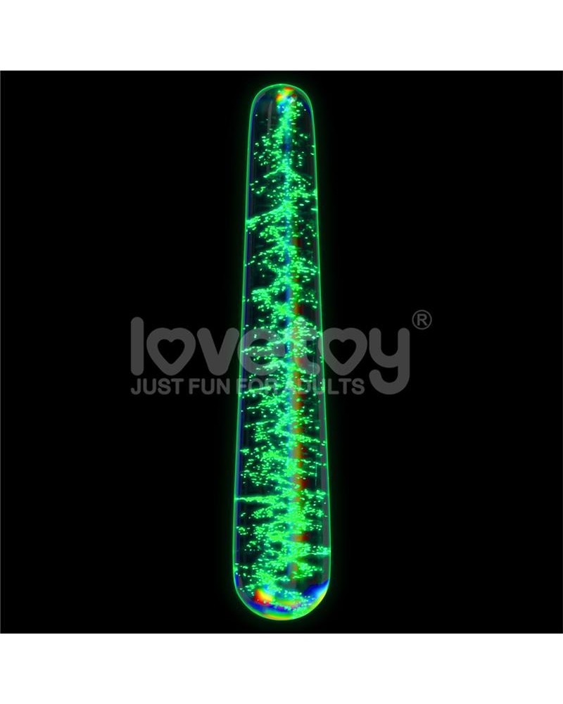 glow in the dark glass dildo twilight gleam slim