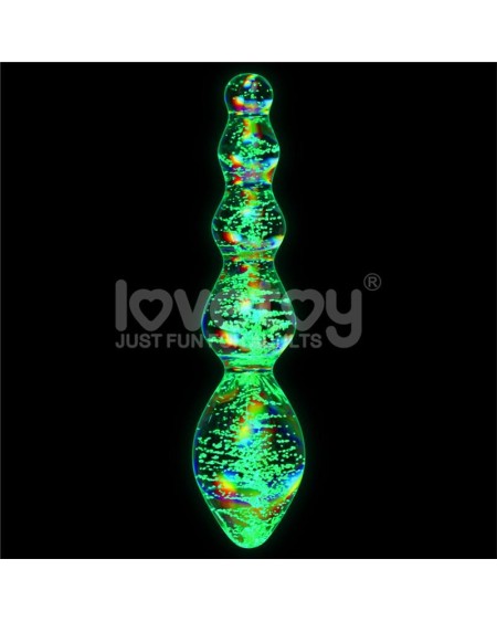 glow in the dark glass dildo dark twilight gleam tantalizing orbs