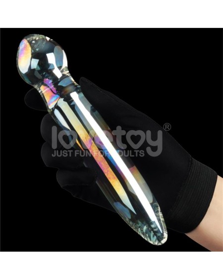 glow in the dark glass dildo twilight gleam prism glass