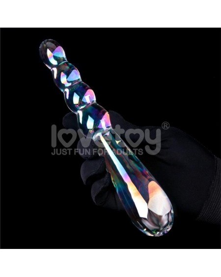 glow in the dark glass dildo twilight gleam rising ripples