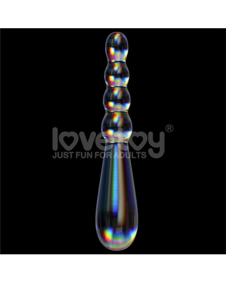 glow in the dark glass dildo twilight gleam rising ripples