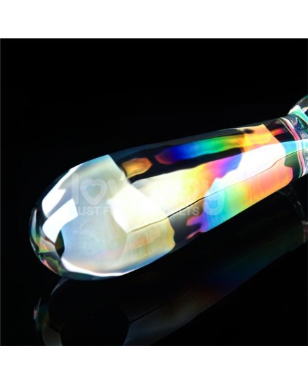 glow in the dark glass dildo twilight gleam rising ripples