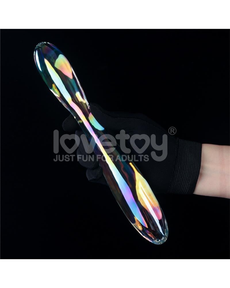 glow in the dark glass dildo twilight gleam double delight