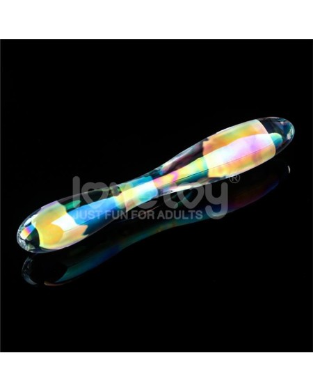 glow in the dark glass dildo twilight gleam double delight