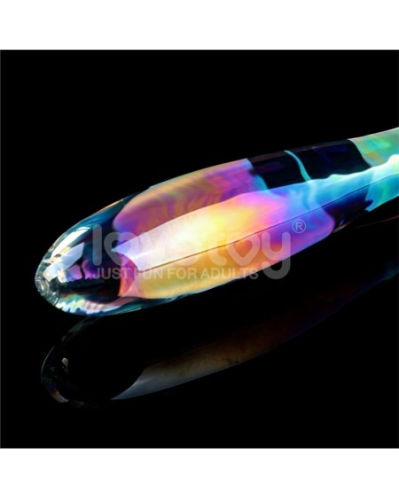 glow in the dark glass dildo twilight gleam double delight