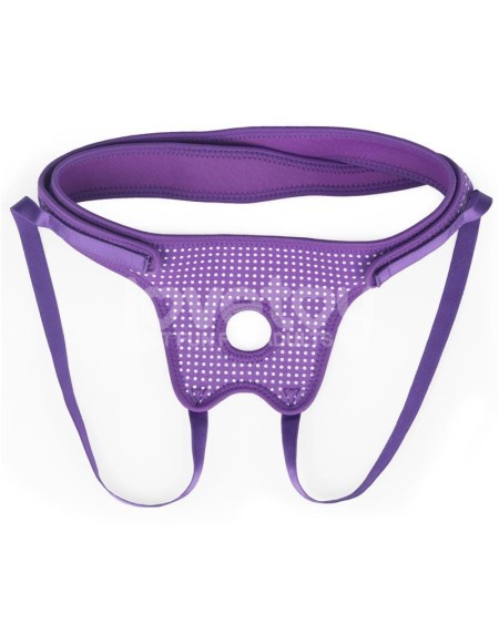easy strap on harness polka dots violet