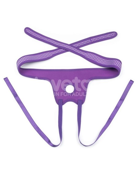 easy strap on harness polka dots violet
