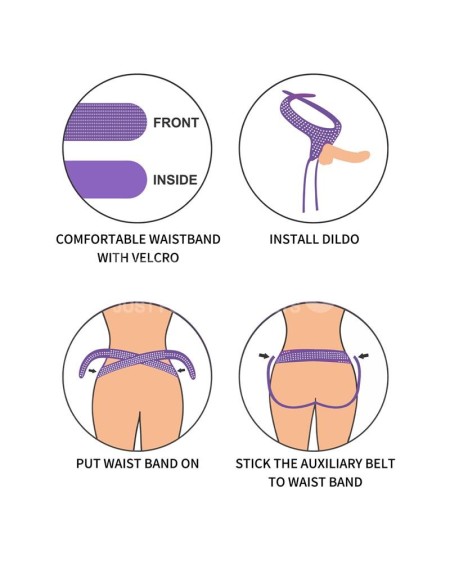 easy strap on harness polka dots violet