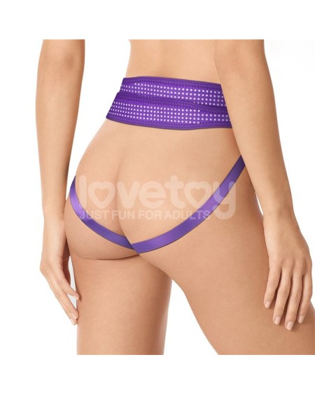 easy strap on harness polka dots violet