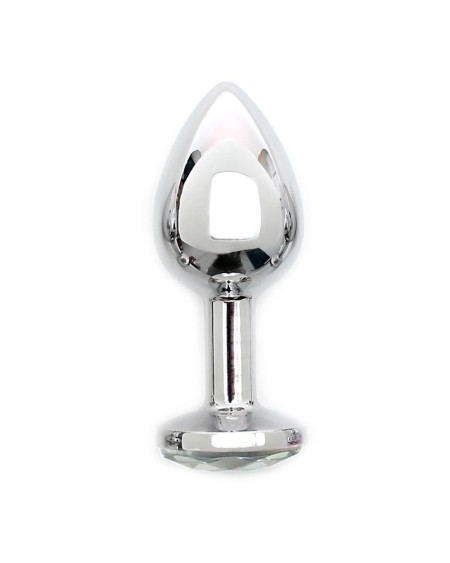 metal butt plug sofia clear jewel