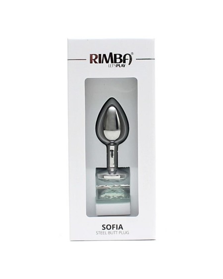 metal butt plug sofia clear jewel