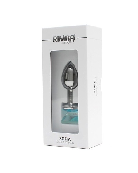 metal butt plug sofia blue jewel